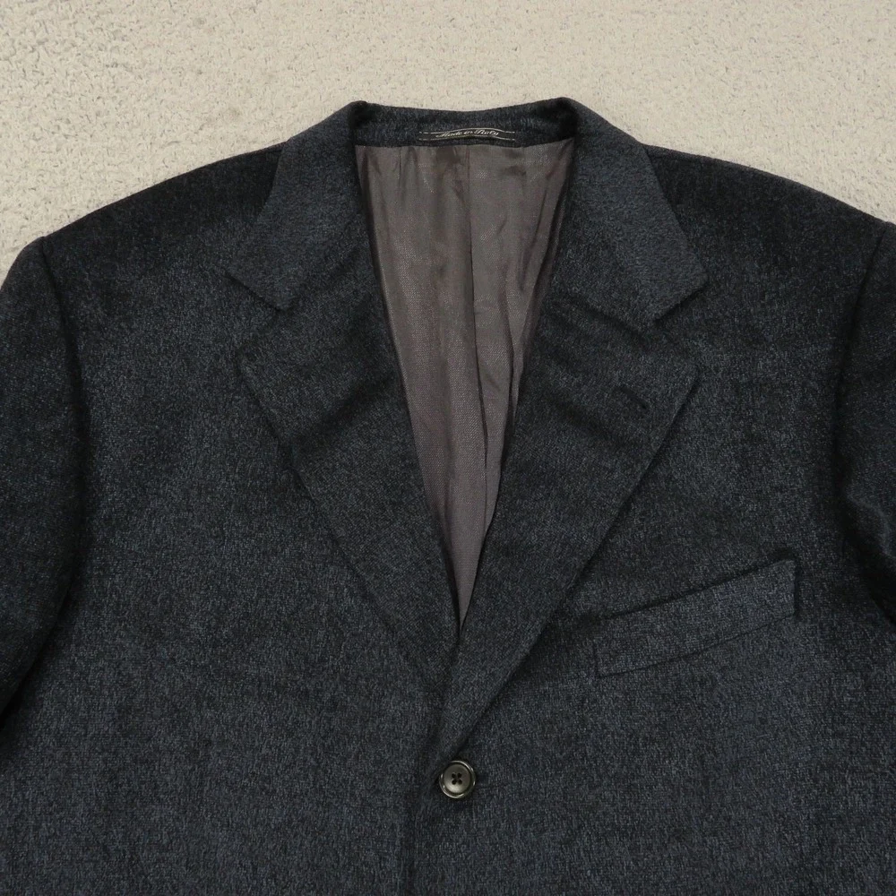 Lubiam Blazer 44L Blue Melange Wool Blend 3/2 Roll Textured Jacket LBM 1911